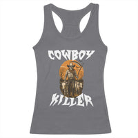 Cowboy Killer Halloween Skeleton Racerback Tank Top Gothic Western Art - Wonder Print Shop