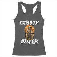 Cowboy Killer Halloween Skeleton Racerback Tank Top Gothic Western Art - Wonder Print Shop