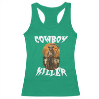 Cowboy Killer Halloween Skeleton Racerback Tank Top Gothic Western Art - Wonder Print Shop