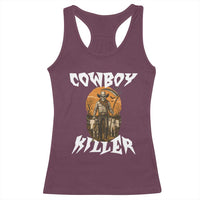 Cowboy Killer Halloween Skeleton Racerback Tank Top Gothic Western Art - Wonder Print Shop