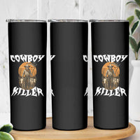 Cowboy Killer Halloween Skeleton Skinny Tumbler Gothic Western Art