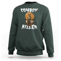Cowboy Killer Halloween Skeleton Sweatshirt Gothic Western Art - Wonder Print Shop