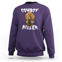 Cowboy Killer Halloween Skeleton Sweatshirt Gothic Western Art - Wonder Print Shop