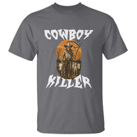 Cowboy Killer Halloween Skeleton T Shirt Gothic Western Art - Wonder Print Shop
