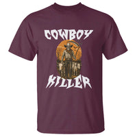 Cowboy Killer Halloween Skeleton T Shirt Gothic Western Art - Wonder Print Shop