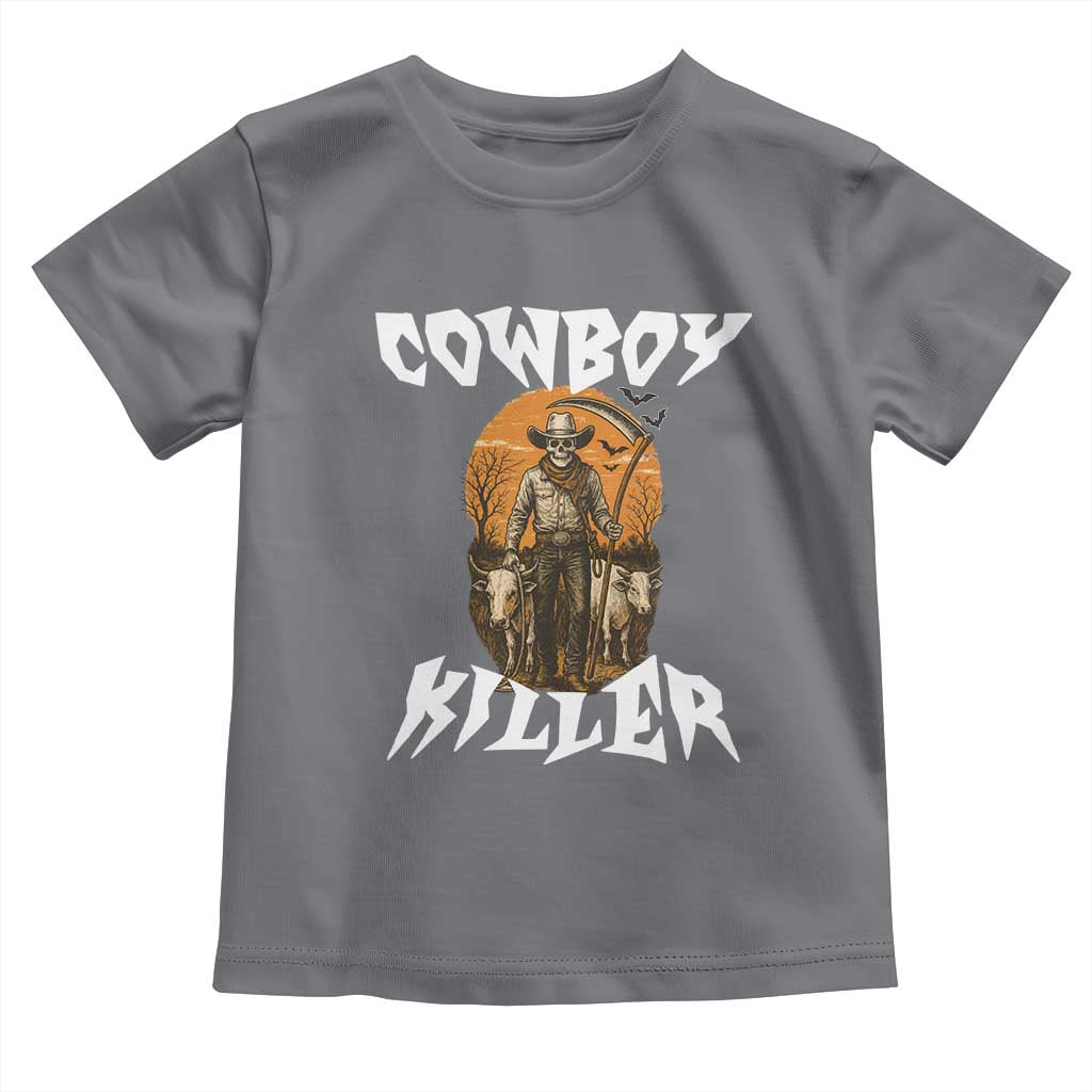 Cowboy Killer Halloween Skeleton Toddler T Shirt Gothic Western Art - Wonder Print Shop