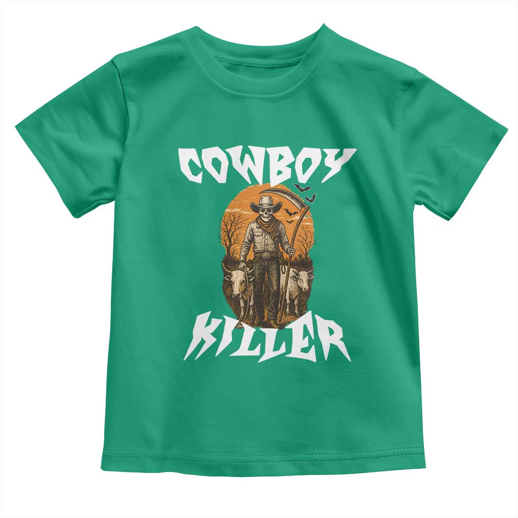 Cowboy Killer Halloween Skeleton Toddler T Shirt Gothic Western Art - Wonder Print Shop