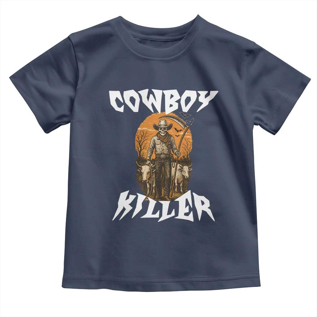 Cowboy Killer Halloween Skeleton Toddler T Shirt Gothic Western Art - Wonder Print Shop