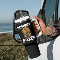 Cowboy Killer Halloween Skeleton Tumbler With Handle Gothic Western Art