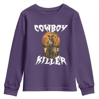 Cowboy Killer Halloween Skeleton Youth Sweatshirt Gothic Western Art - Wonder Print Shop