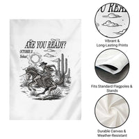 Halloween Skeleton Garden Flag Are You Ready October 31 Rodeo Cowboy - Wonder Print Shop