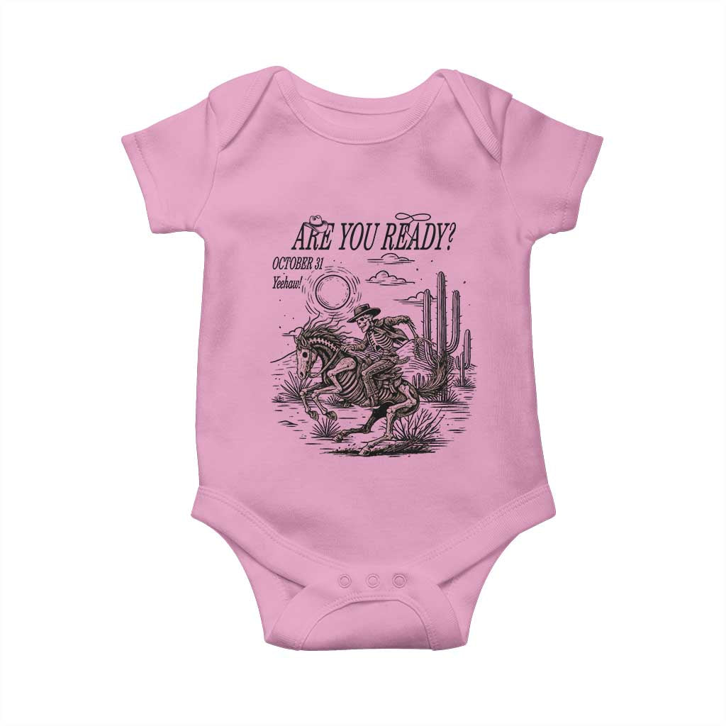 Halloween Skeleton Baby Onesie Are You Ready October 31 Rodeo Cowboy - Wonder Print Shop