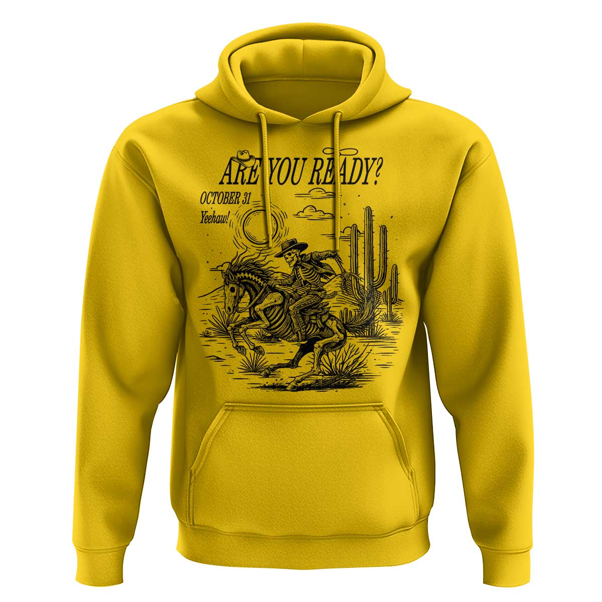 Halloween Skeleton Hoodie Are You Ready October 31 Rodeo Cowboy - Wonder Print Shop