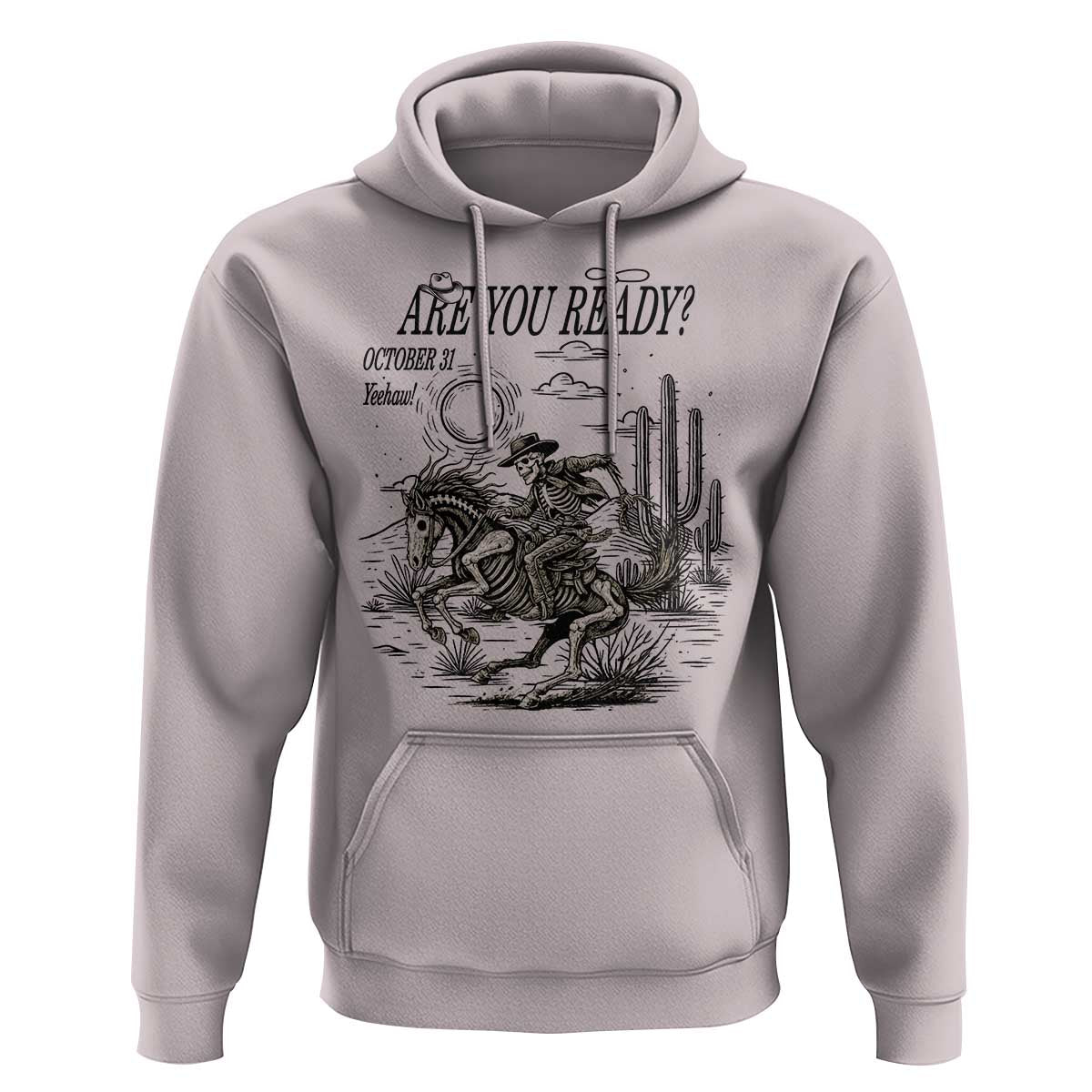 Halloween Skeleton Hoodie Are You Ready October 31 Rodeo Cowboy - Wonder Print Shop