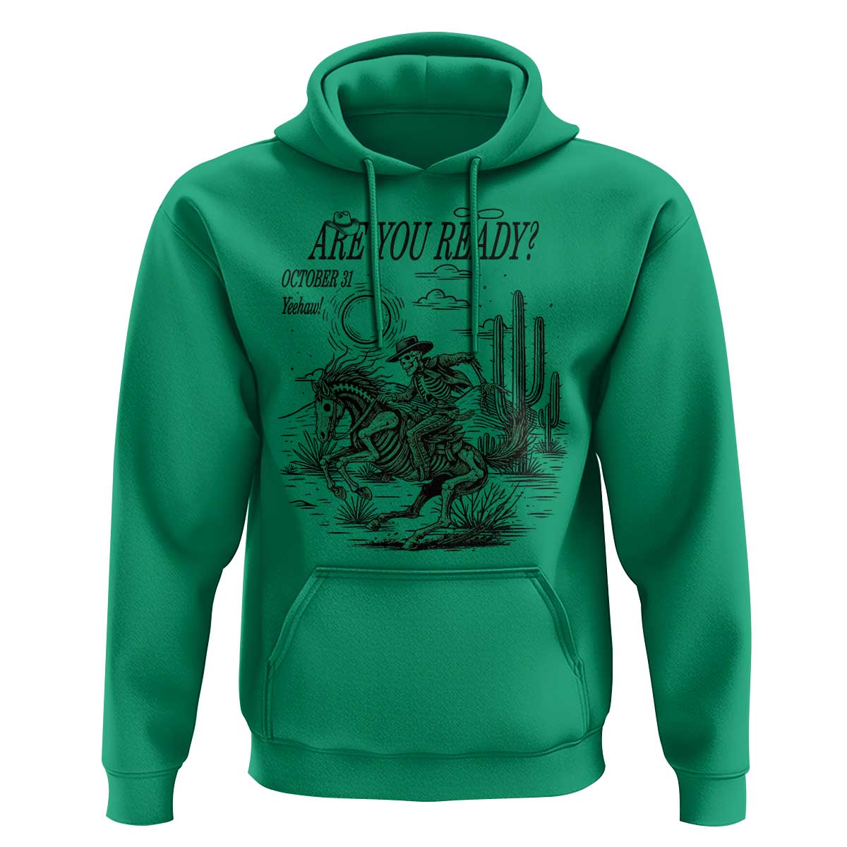 Halloween Skeleton Hoodie Are You Ready October 31 Rodeo Cowboy - Wonder Print Shop