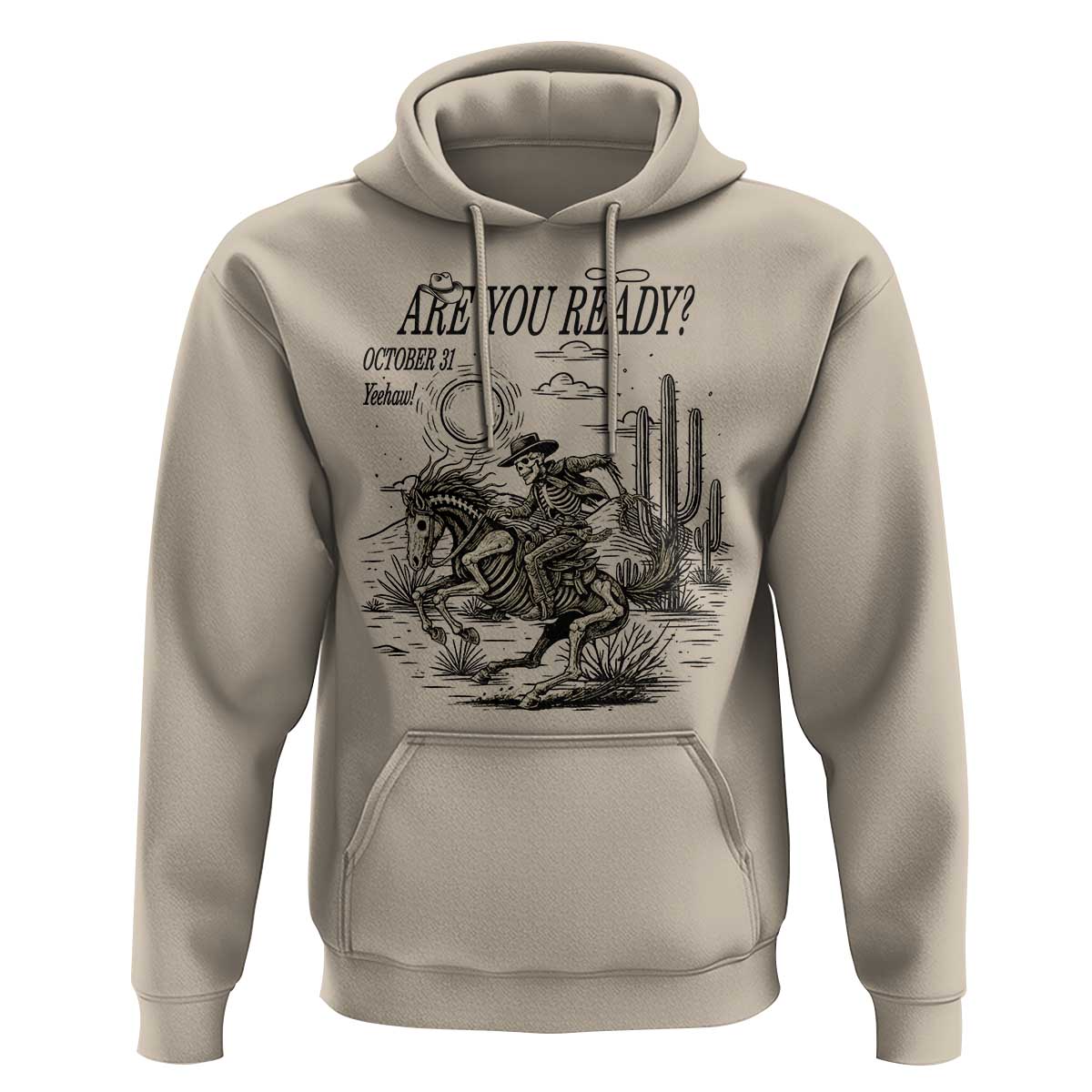 Halloween Skeleton Hoodie Are You Ready October 31 Rodeo Cowboy - Wonder Print Shop
