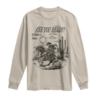 Halloween Skeleton Long Sleeve Shirt Are You Ready October 31 Rodeo Cowboy - Wonder Print Shop