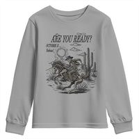 Halloween Skeleton Youth Sweatshirt Are You Ready October 31 Rodeo Cowboy - Wonder Print Shop