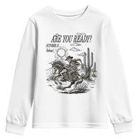 Halloween Skeleton Youth Sweatshirt Are You Ready October 31 Rodeo Cowboy - Wonder Print Shop