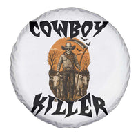 Halloween Skeleton Spare Tire Cover Cowboy Killer Spooky Western Horror Design - Wonder Print Shop