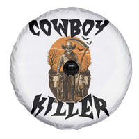 Halloween Skeleton Spare Tire Cover Cowboy Killer Spooky Western Horror Design - Wonder Print Shop