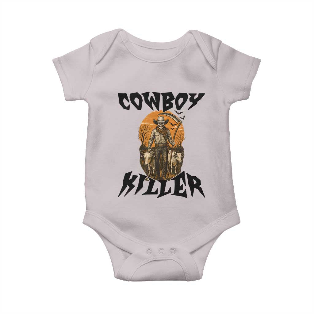 Halloween Skeleton Baby Onesie Cowboy Killer Spooky Western Horror Design - Wonder Print Shop