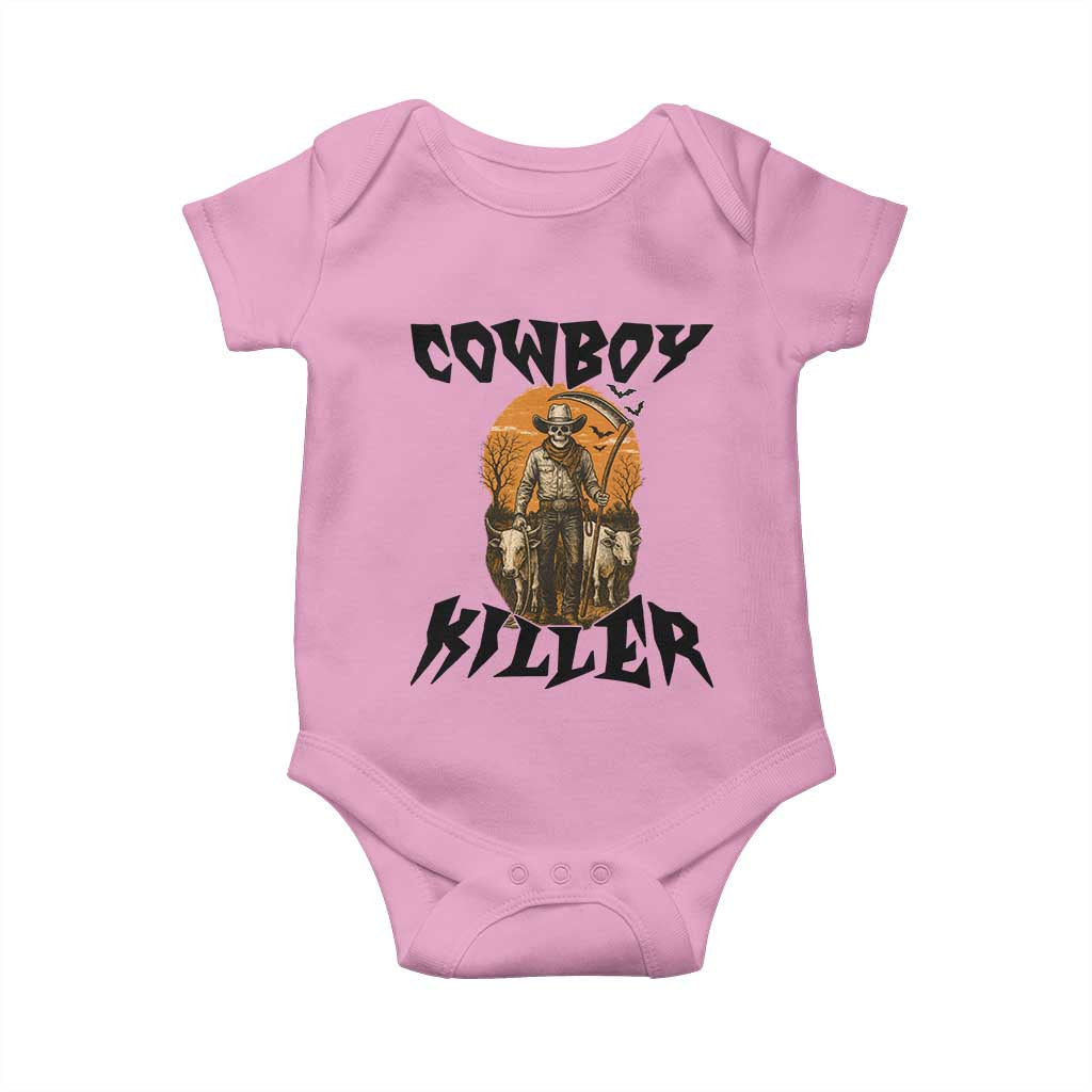 Halloween Skeleton Baby Onesie Cowboy Killer Spooky Western Horror Design - Wonder Print Shop