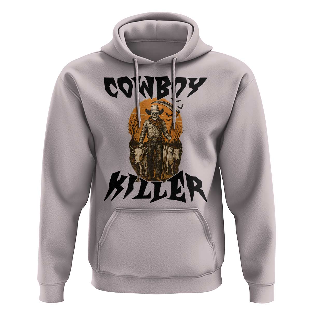 Halloween Skeleton Hoodie Cowboy Killer Spooky Western Horror Design - Wonder Print Shop