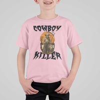 Halloween Skeleton T Shirt For Kid Cowboy Killer Spooky Western Horror Design - Wonder Print Shop