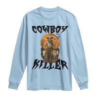 Halloween Skeleton Long Sleeve Shirt Cowboy Killer Spooky Western Horror Design - Wonder Print Shop
