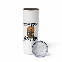Halloween Skeleton Skinny Tumbler Cowboy Killer Spooky Western Horror Design