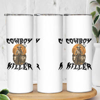 Halloween Skeleton Skinny Tumbler Cowboy Killer Spooky Western Horror Design