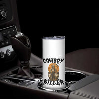Halloween Skeleton Skinny Tumbler Cowboy Killer Spooky Western Horror Design