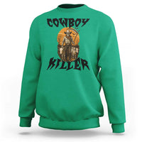 Halloween Skeleton Sweatshirt Cowboy Killer Spooky Western Horror Design - Wonder Print Shop