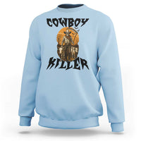 Halloween Skeleton Sweatshirt Cowboy Killer Spooky Western Horror Design - Wonder Print Shop