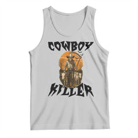 Halloween Skeleton Tank Top Cowboy Killer Spooky Western Horror Design - Wonder Print Shop