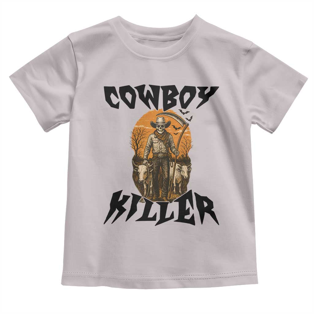 Halloween Skeleton Toddler T Shirt Cowboy Killer Spooky Western Horror Design - Wonder Print Shop