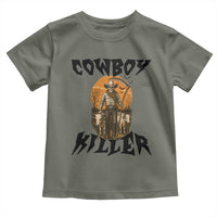 Halloween Skeleton Toddler T Shirt Cowboy Killer Spooky Western Horror Design - Wonder Print Shop