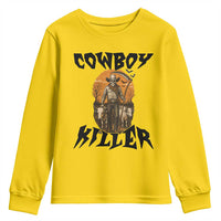 Halloween Skeleton Youth Sweatshirt Cowboy Killer Spooky Western Horror Design - Wonder Print Shop