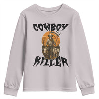 Halloween Skeleton Youth Sweatshirt Cowboy Killer Spooky Western Horror Design - Wonder Print Shop