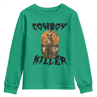 Halloween Skeleton Youth Sweatshirt Cowboy Killer Spooky Western Horror Design - Wonder Print Shop