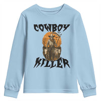 Halloween Skeleton Youth Sweatshirt Cowboy Killer Spooky Western Horror Design - Wonder Print Shop