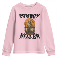 Halloween Skeleton Youth Sweatshirt Cowboy Killer Spooky Western Horror Design - Wonder Print Shop