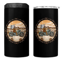 Native American Biker Gift 4 in 1 Can Cooler Tumbler Skull Motorcycle Rider
