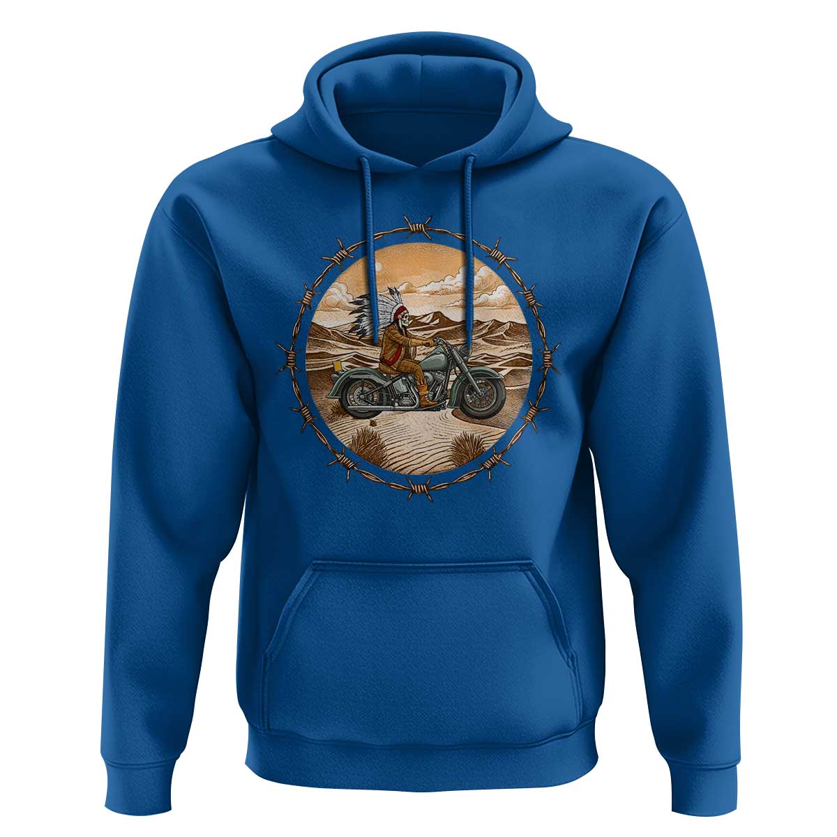 Native American Biker Gift Hoodie Skull Motorcycle Rider