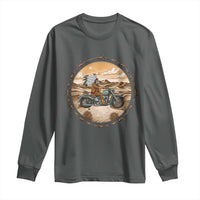 Native American Biker Gift Long Sleeve Shirt Skull Motorcycle Rider
