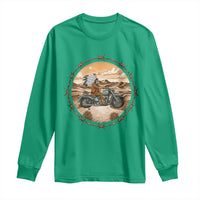 Native American Biker Gift Long Sleeve Shirt Skull Motorcycle Rider
