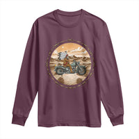 Native American Biker Gift Long Sleeve Shirt Skull Motorcycle Rider