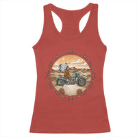 Native American Biker Gift Racerback Tank Top Skull Motorcycle Rider