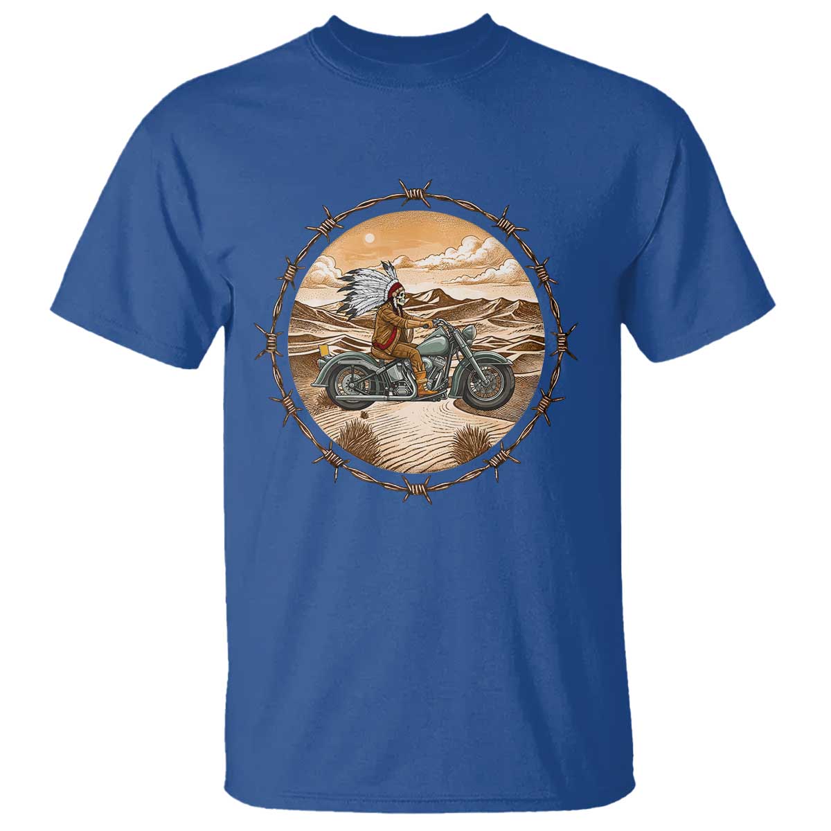 Native American Biker Gift T Shirt Skull Motorcycle Rider